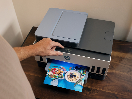 HP printer printing a photo