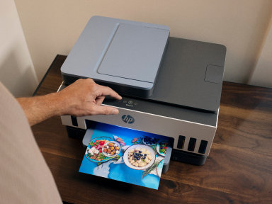 HP printer printing a photo
